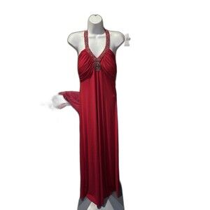 Spence Size 10 Women’s Red Beaded Halter Dress